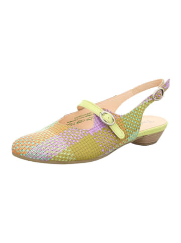 Think! Leder-Slingballerinas in Schwarz