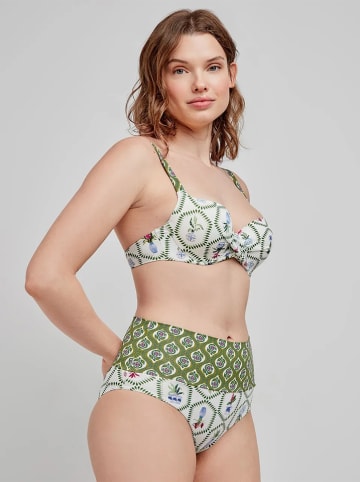 gisela Bikinislip groen/wit