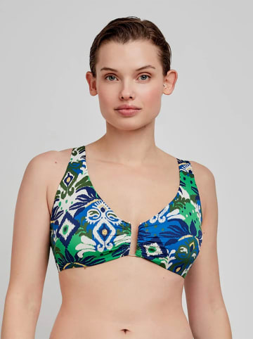 gisela Bikini-Oberteil in Grün/ Blau