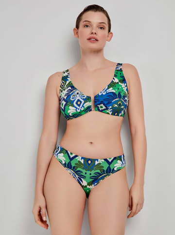 gisela Bikini-Oberteil in Grün/ Blau