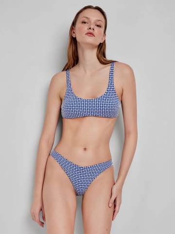 gisela Bikini-Oberteil in Blau/ Weiß