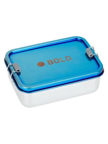 Lässig Lunchbox "Bold" in Blau/ Silber - (B)18 x (H)13 x (T)6 cm