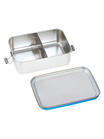 Lässig Lunchbox ''Solid'' in Silber/ Blau - (B)18 x (H)6,9 x (T)13,3 cm