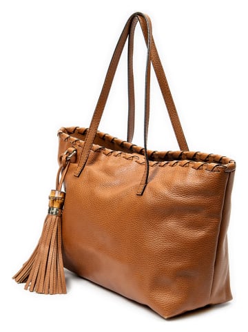 Gucci Leder-Scultertasche in Hellbraun - (B)34 x (H)26 x (T)16 cm