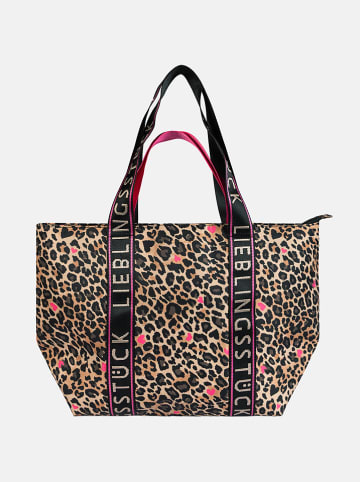 LIEBLINGSSTÜCK Shopper "Mirella" in Hellbraun/ Schwarz - (B)36 x (H)32 x (T)20 cm