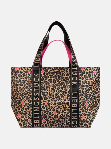 LIEBLINGSSTÜCK Shopper "Mirella" in Hellbraun/ Schwarz - (B)36 x (H)32 x (T)20 cm