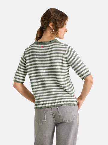 LIEBLINGSSTÜCK Pullover "Amina" in Khaki/ Weiß