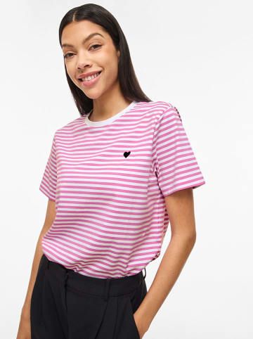Vila Shirt "Vinora" in Rosa/ Weiß