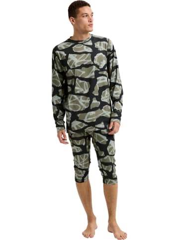 Burton Podkoszulek termiczny "Midweight Base Layer" w kolorze czarno-oliwkowym