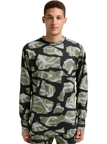Burton Podkoszulek termiczny "Midweight Base Layer" w kolorze czarno-oliwkowym