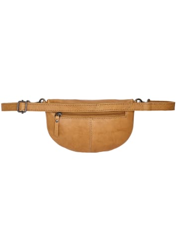 HIDE & STITCHES Leder-Gürteltasche in Camel - (B)22,5 x (H)14 x (T)5,5 cm