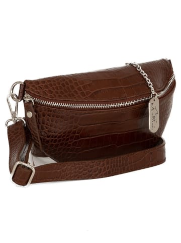 Anna Morellini Leder-Gürteltasche "Azzurra" in Braun - (B)21 x (H)13 x (T)6 cm