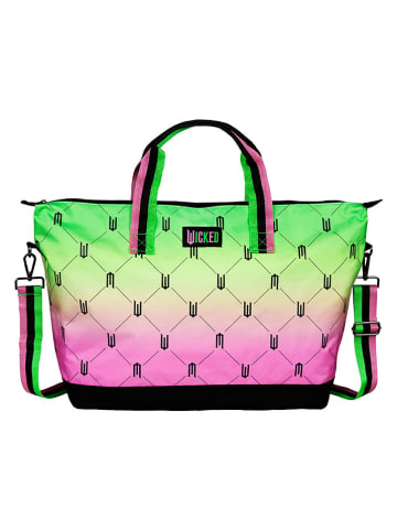Undercover Weekendtas "Wicked" groen/roze - (B)40 x (H)36 x (D)18 cm