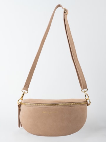 maison héritage PARIS Leren borstbuidel "Kimi" taupe - (B)24 x (H)12 x (D)5 cm