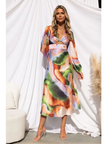Tazga Kleid in Flieder/ Grün/ Orange