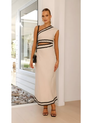 Tazga Kleid in Beige/ Schwarz