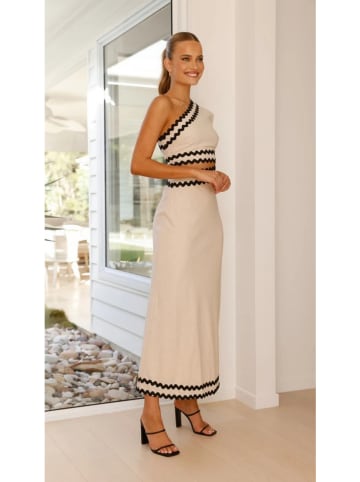 Tazga Kleid in Beige/ Schwarz