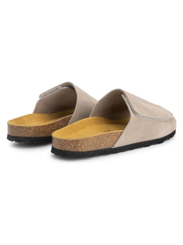 TRAVELIN' Leren slippers "Amot" beige