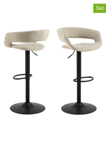 Actona 2er-Set: Barhocker "Grace" in Beige/ Schwarz - (B)54,5 x (H)101 x (T)48,5 cm