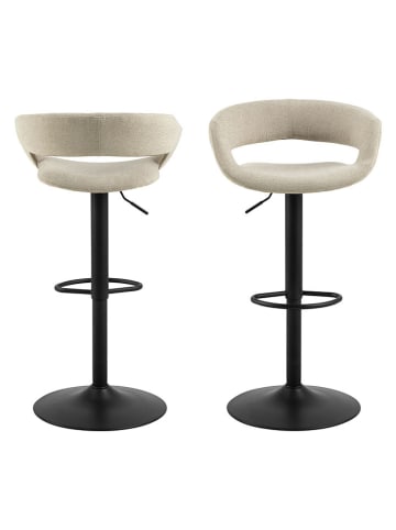 Actona 2er-Set: Barhocker "Grace" in Beige/ Schwarz - (B)54,5 x (H)101 x (T)48,5 cm