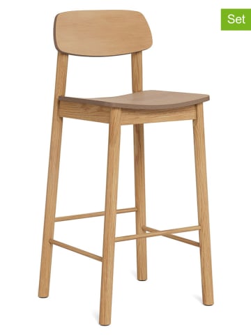 Actona 2er-Set: Barhocker "Barlow" in Hellbraun - (B)43,5 x (H)105 x (T)46,5 cm