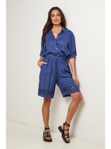 Le Monde du Lin Linnen short donkerblauw