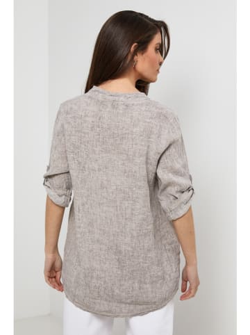 Le Monde du Lin Leinen-Bluse in Taupe