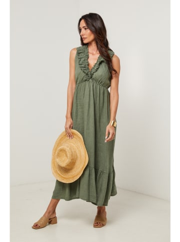 Le Monde du Lin Leinen-Kleid in Khaki