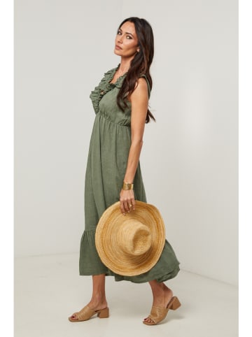 Le Monde du Lin Leinen-Kleid in Khaki
