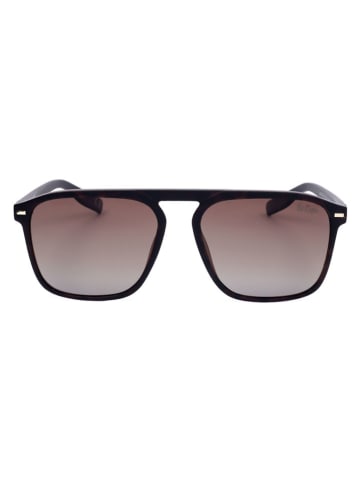 Lee Cooper Okulary przeciwsłoneczne unisex w kolorze czarno-jasnobrązowym