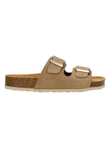 Wojas Leren slippers beige