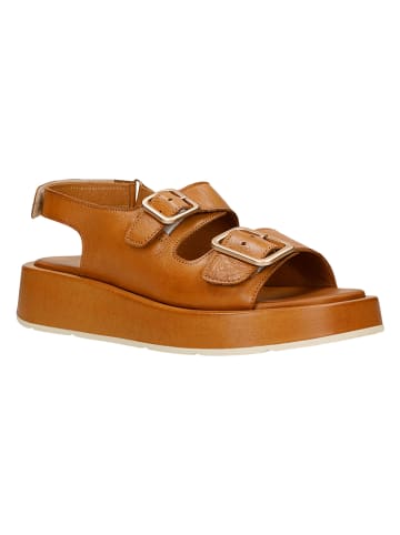 Wojas Leren sandalen cognackleurig