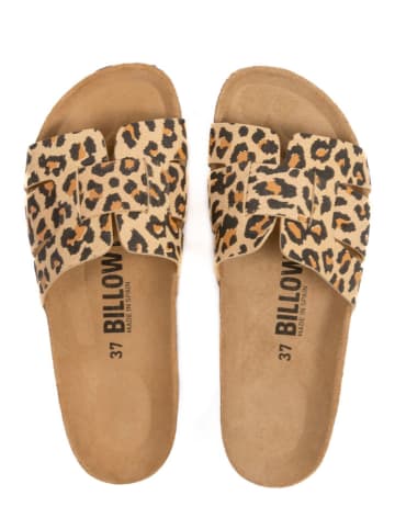 billowy Pantoletten in Braun/ Beige