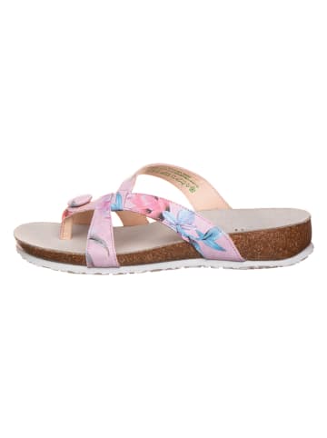 Think! Leren teenslippers lichtroze/meerkleurig