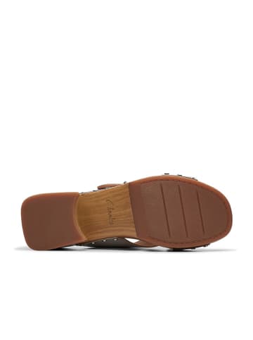 Clarks Skórzane klapki "Sivanne Walk" w kolorze srebrnym