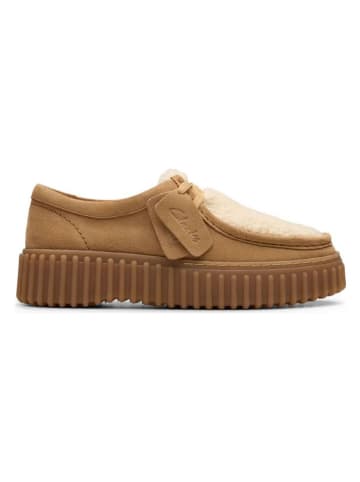Clarks Leder-Schnürschuhe "Torhill Bee" in Beige