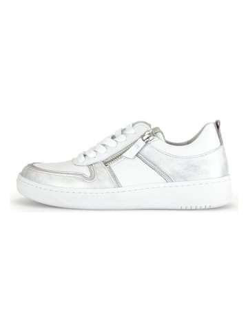 Gabor Leder-Sneakers in Weiß/ Silber