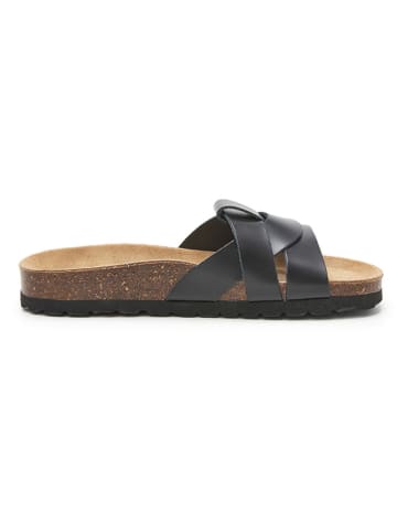 BABUNKERS Family Leren slippers zwart