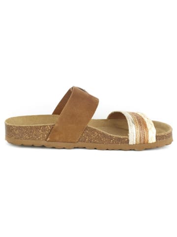 BABUNKERS Family Leren slippers bruin