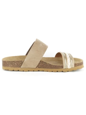 BABUNKERS Family Leren slippers lichtbruin