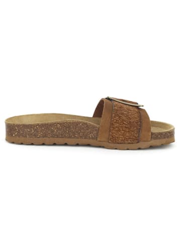 BABUNKERS Family Leren slippers bruin