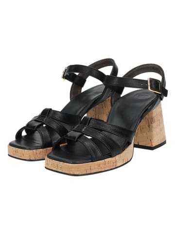 Paul Green Leren haksandalen zwart
