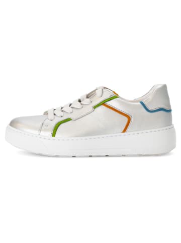 Gabor Leder-Sneakers in Silber/ Bunt