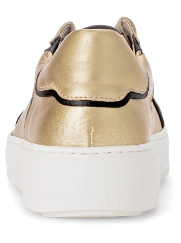 Gabor Leder-Sneakers in Gold/ Schwarz