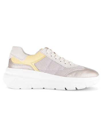 Gabor Leder-Sneakers in Beige/ Gelb