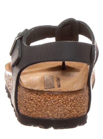 Birkenstock Leren teenslippers "Kairo" zwart - wijdte N
