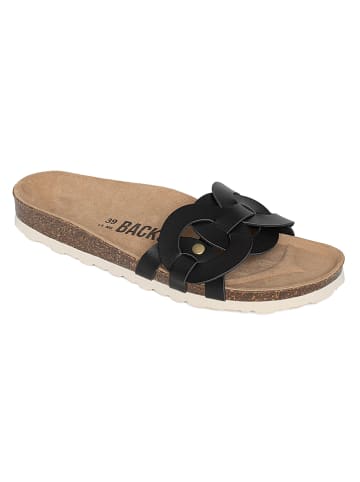 BACKSUN Leren slippers "Trapeze" zwart