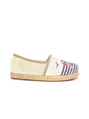 Calceo Espadryle w kolorze kremowo-granatowym