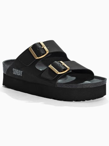 Sunbay Pantoletten "Edelweiß" in Schwarz