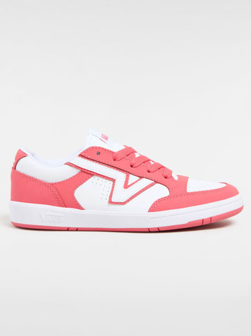 Vans Skórzane sneakersy "Lowland CC" w kolorze biało-różowym
